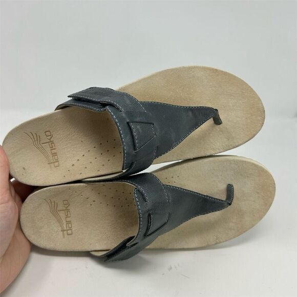 Dansko Cece Navy Blue Leather Slip On Thong Sandal Size 40 (US 9.5-10) Casual - Picture 10 of 12